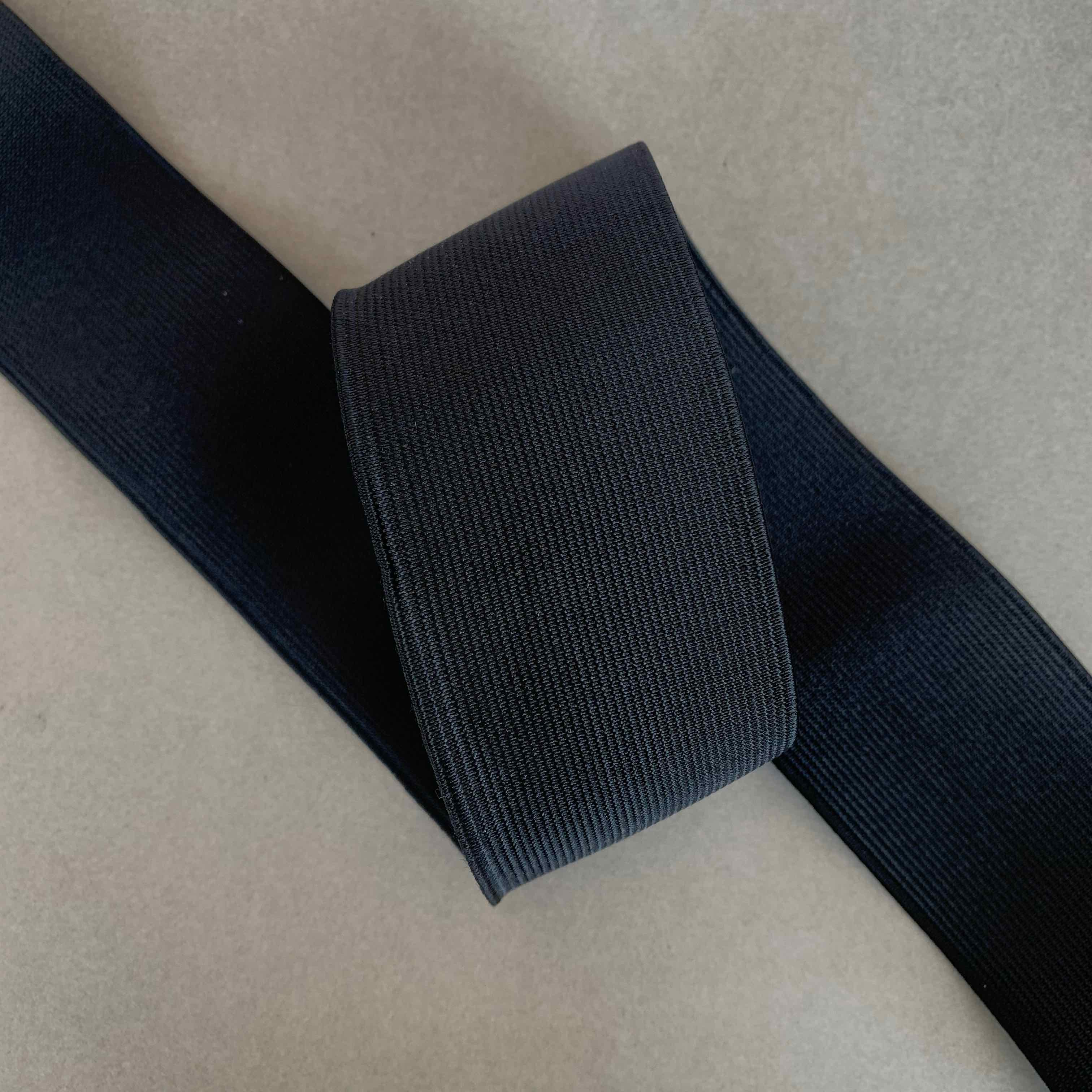 50mm Smooth Flat Elastic Black
