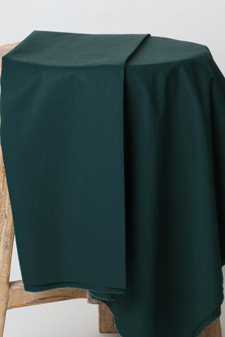 Atelier Brunette Cotton Poplin Fabric in Forest Green