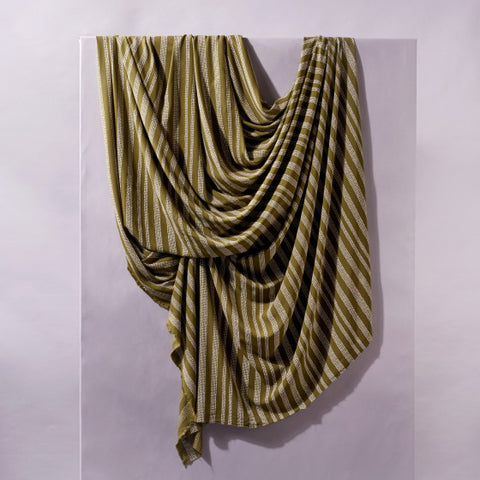 Atelier Brunette Gaia Stripe Viscose Fabric Ivy Green