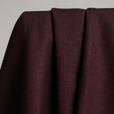 Atelier Brunette Little Tile Viscose Linen Fabric in Crispy Brown