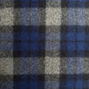 Deadstock Designer Wool Check Coating Fabric Royal Blue and Grey