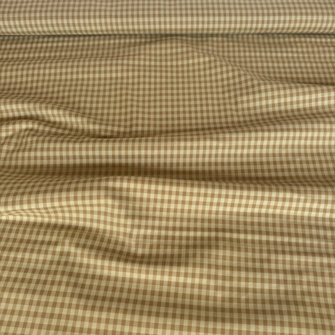 Deadstock Cotton Gingham Fabric Ochre