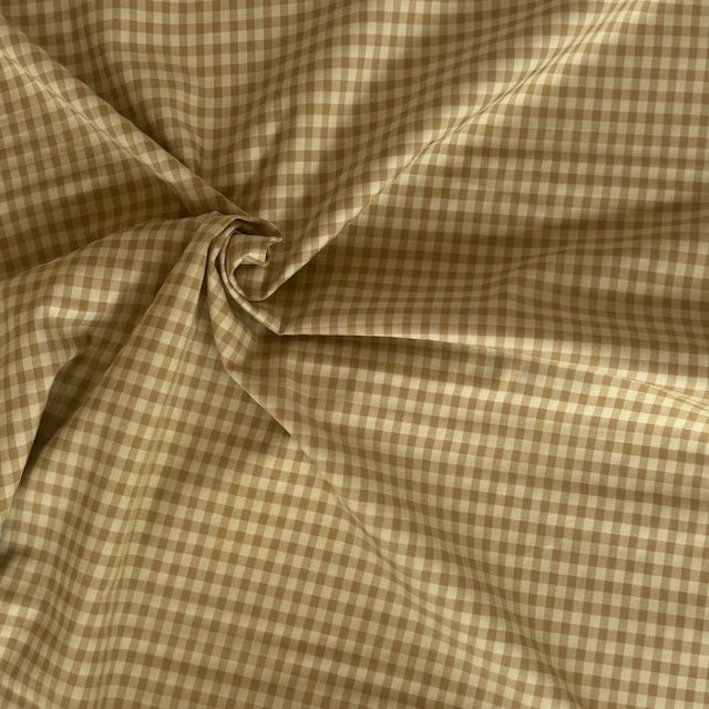 Deadstock Cotton Gingham Fabric Ochre