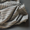 Deadstock Horizontal Striped Cotton Canvas Fabric Brown Chambray