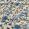 Hokkoh Painterly Flowers Linen Cotton fabric Blues