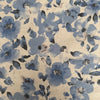 Hokkoh Painterly Flowers Linen Cotton fabric Blues