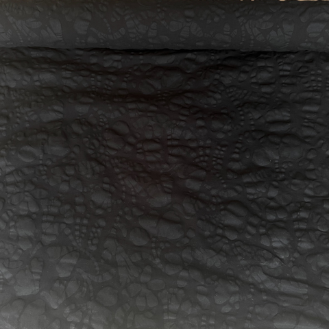 Hokkoh Textured Floral Cotton Linen Fabric in Black