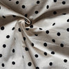 Kokka Polka Dot Cotton Linen Fabric in Black on Cream