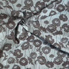 Kokka Poppy Cotton Linen Fabric in Soft Brown on Lt Blue