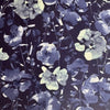 Kokka Watercolour Floral Cotton Linen Fabric Blues on Dk Navy