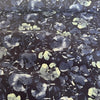 Kokka Watercolour Floral Cotton Linen Fabric Blues on Dk Navy