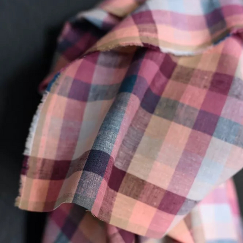 Merchant and Mills Estelle Check Luminaire Cotton Linen Fabric
