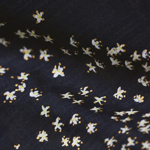 Nani Iro Edelweiss Organic Cotton Double Gauze Fabric Black