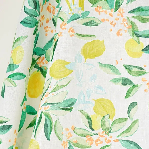 Nani Iro Margo Light Linen Fabric Green on White