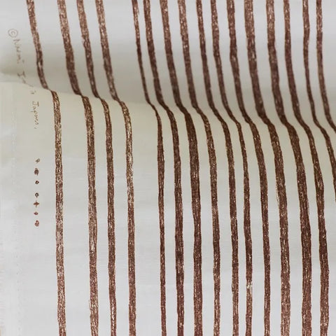 Nani Iro Saaaa Saaa Organic Cotton Double Gauze Fabric Brown on Grey