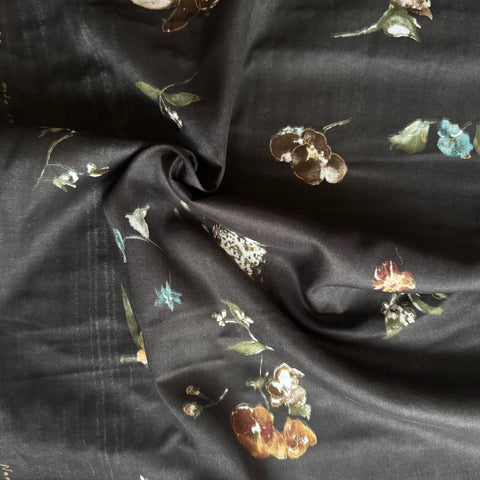 Nani Iro New Morning Organic Cotton Double Gauze fabric Charcoa