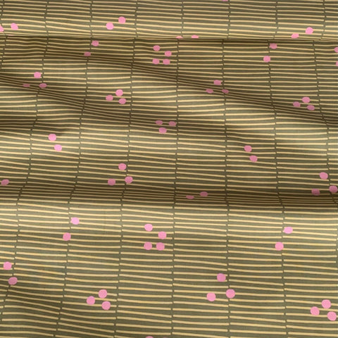 Nerida Hansen Boken Stripe Cotton Poplin Fabric Green