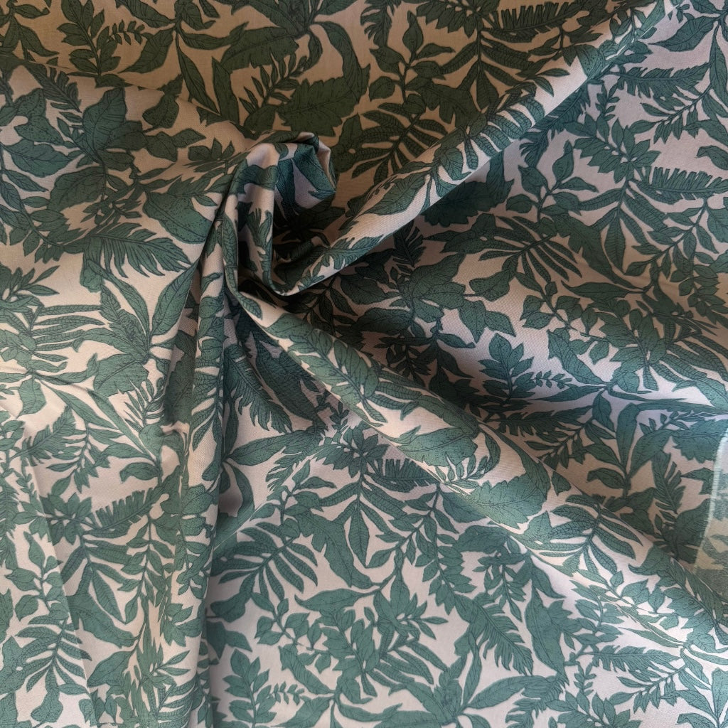 Sevenberry Botanical Gardens Cotton Broadcloth Fabric Teal on Lilac