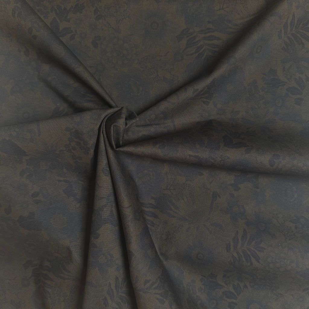 Sevenberry Moody Blooms Cotton Broadcloth Fabric Dark Brown