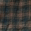 Tessuti Ragusa Checked Washed Linen Fabric in Brown and Pink