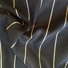 Tessuti Ravello Striped Linen Fabric in Black