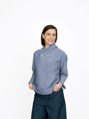 The Assembly Line Wrap Collar Shirt Sewing Pattern