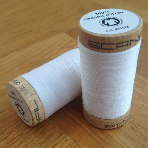 ORGANIC COTTON THREAD • White (100 Metres)