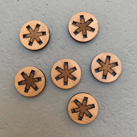 Arrow Mountain Big Asterisk Bamboo Buttons
