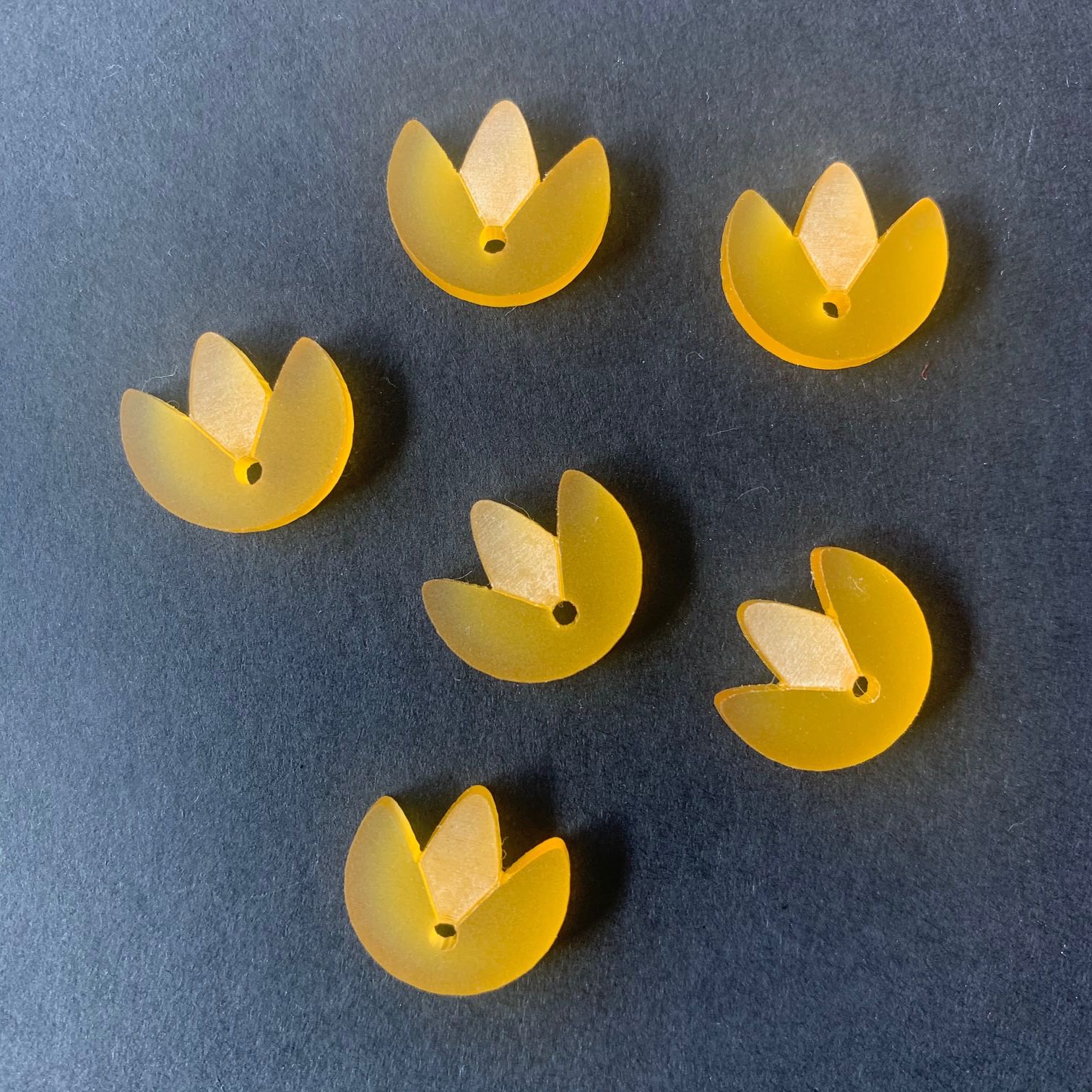 Arrow Mountain Tulip Acrylic Button Orange Popsicle