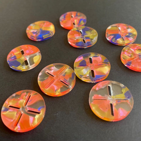 Arrow Mountain Sashiko Acrylic Buttons Candy