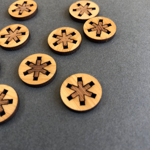 Arrow Mountain Big Asterisk Bamboo Buttons