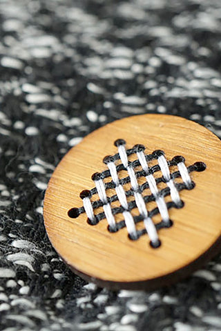 Arrow Mountain Cross Stitch Bamboo  Buttons 30mm
