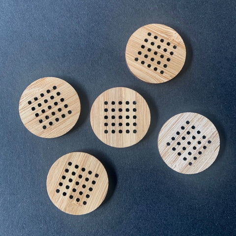 Arrow Mountain Cross Stitch Bamboo  Buttons 30mm