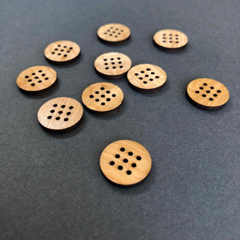 Arrow Mountain Cross Stitch Bamboo  Buttons 18mm