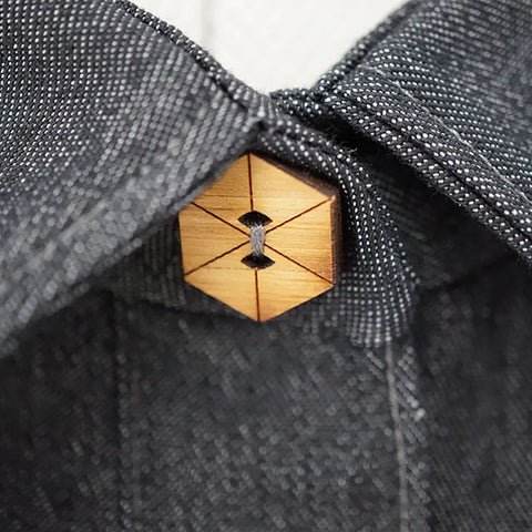 Arrow Mountain Hex Bamboo Button