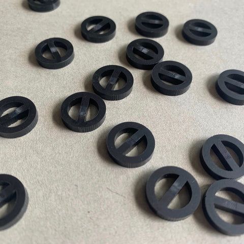 Arrow Mountain Minimalist Acrylic Buttons Matt Black 13mm