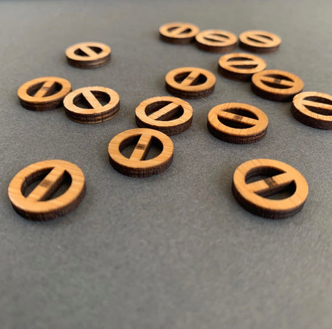 Arrow Mountain Minimalist Bamboo Buttons 13mm