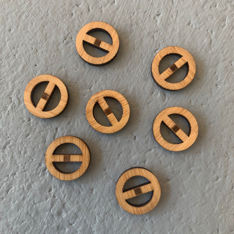 Arrow Mountain Minimalist Bamboo Buttons 13mm