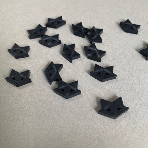 Arrow Mountain Cat Acrylic Buttons Matt Black