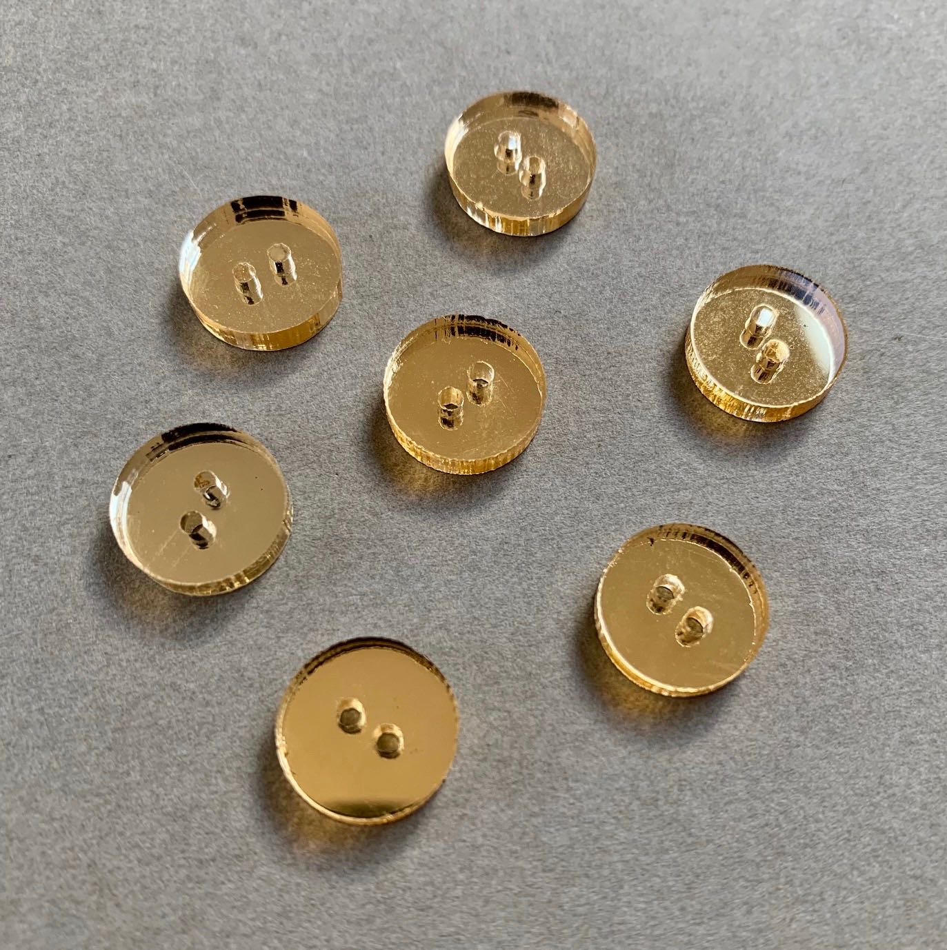 Arrow Mountain Two Hole Acrylic Shirt Buttons Gold Mirror