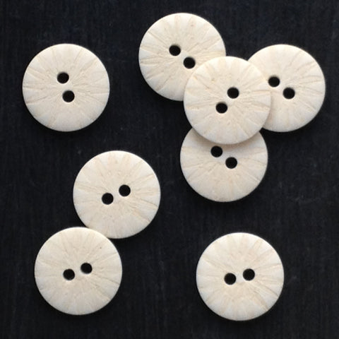 Matt Polyester Etched Cream Buttons 18mm
