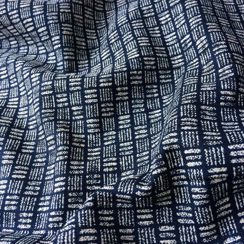 Sevenberry Sakura Rustic Indigo Cotton Geo Lines