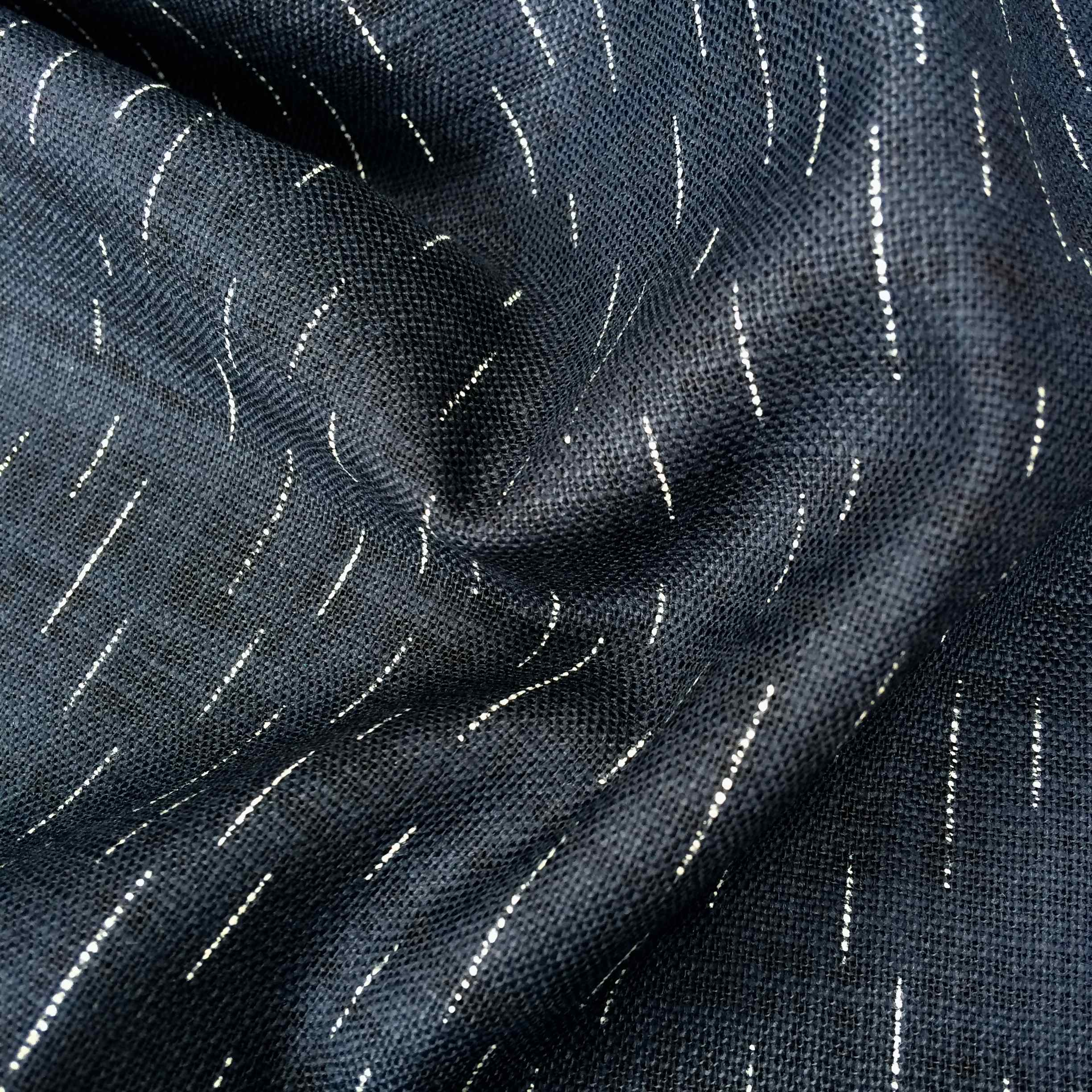 Sevenberry Rustic Indigo Cotton Spaced Lines