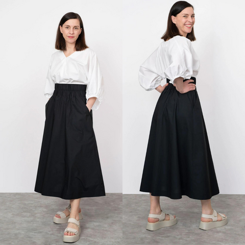 The Assembly Line Elastic waist Maxi Skirt Sewing Pattern