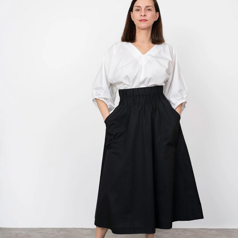 The Assembly Line Elastic waist Maxi Skirt Sewing Pattern