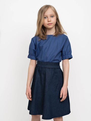 The Assembly Line Elastic Waist Skirt Mini Girls Sewing Pattern