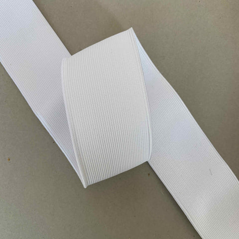 50mm Smooth Flat Elastic White