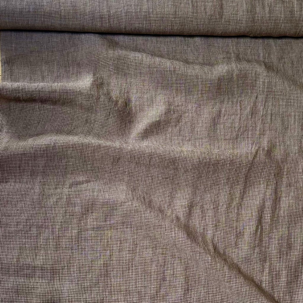 Checked Linen Pattern ALGHERO CHECKED WASHED LINEN FABRIC • Brown – The Draper's Daughter