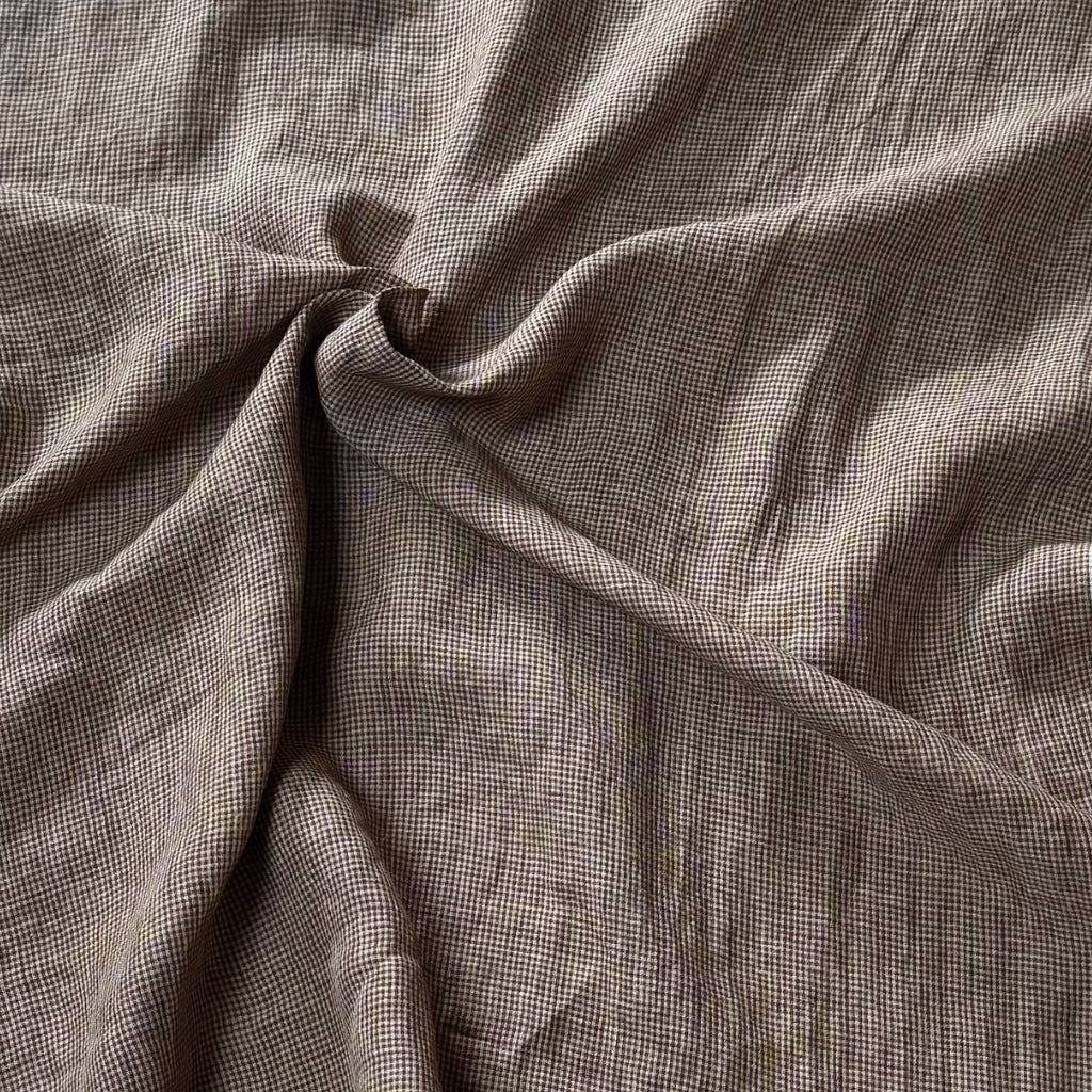 Checked Linen Pattern ALGHERO CHECKED WASHED LINEN FABRIC • Brown – The Draper's Daughter