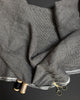 Alghero Checked Washed Linen Fabric in Black & Cream